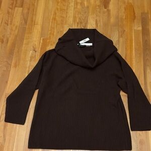 Alice + Olivia Chocolate Brown Cowl Neck Sweater
